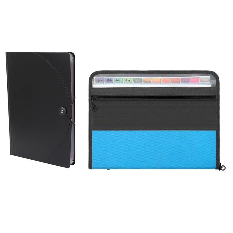 

Expanding File Folder A4 Letter Size Document Holder With 12 Pockets & 13 Pockets Expanding File Folder