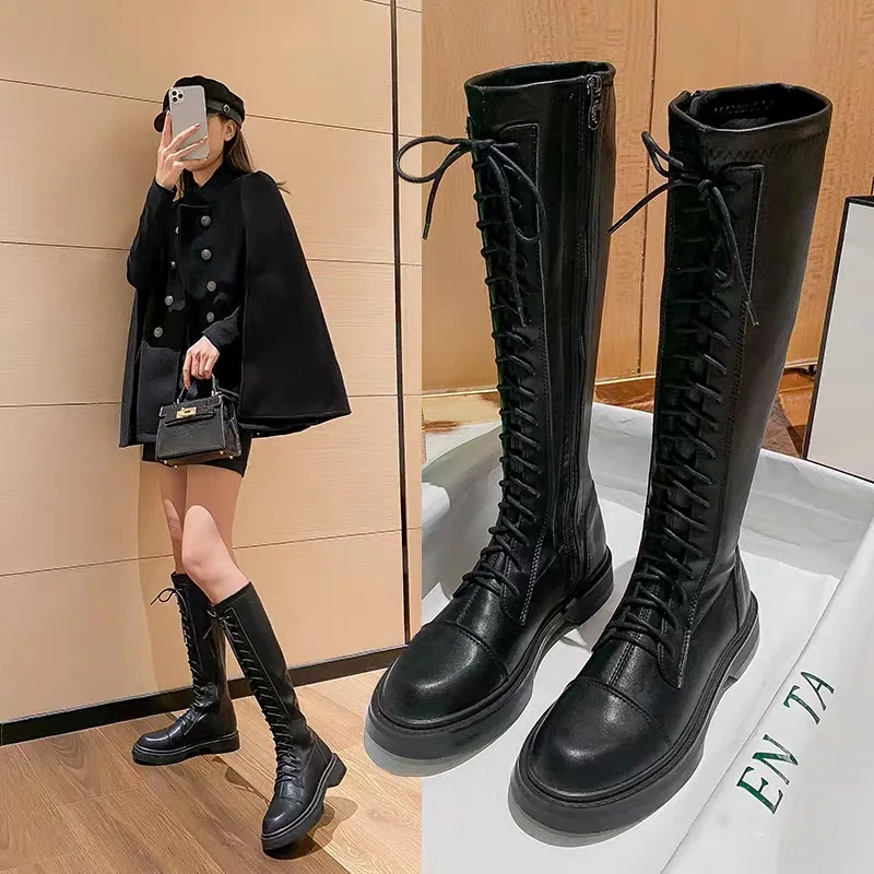 Women's Boots 2021 New All-match short Boots High Elasticity Boots Thick-soled Knight Boots But Knee Strap Boots Women