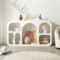 cream display cabinet living room white cave cabinet shelf floor bookcase simple arched cabinet porch cabinet storage cabinet