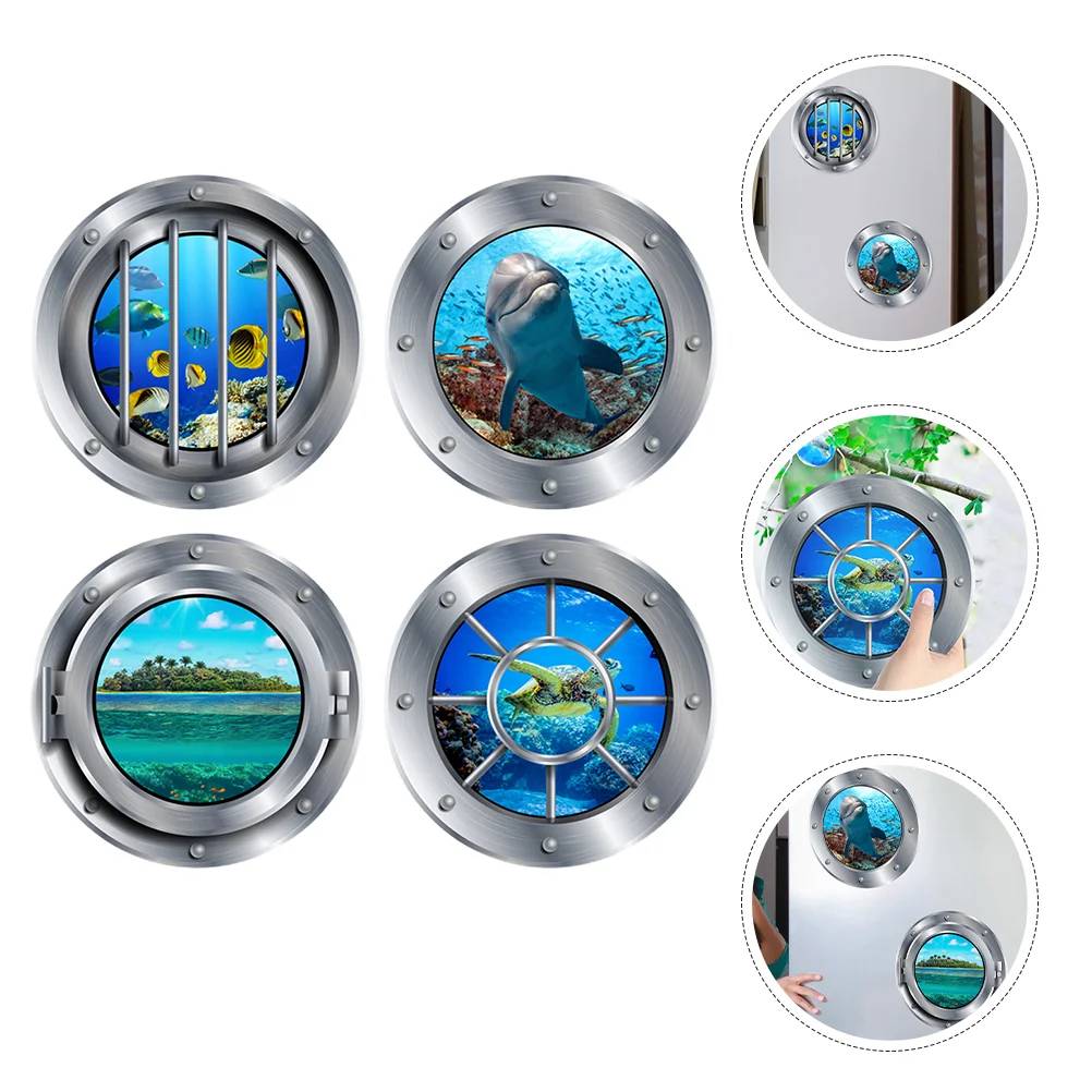 

4Pcs Cartoon Sea Animal Fridge Magnets Multi-functional Kitchen Fridge Magnets Office Decoration