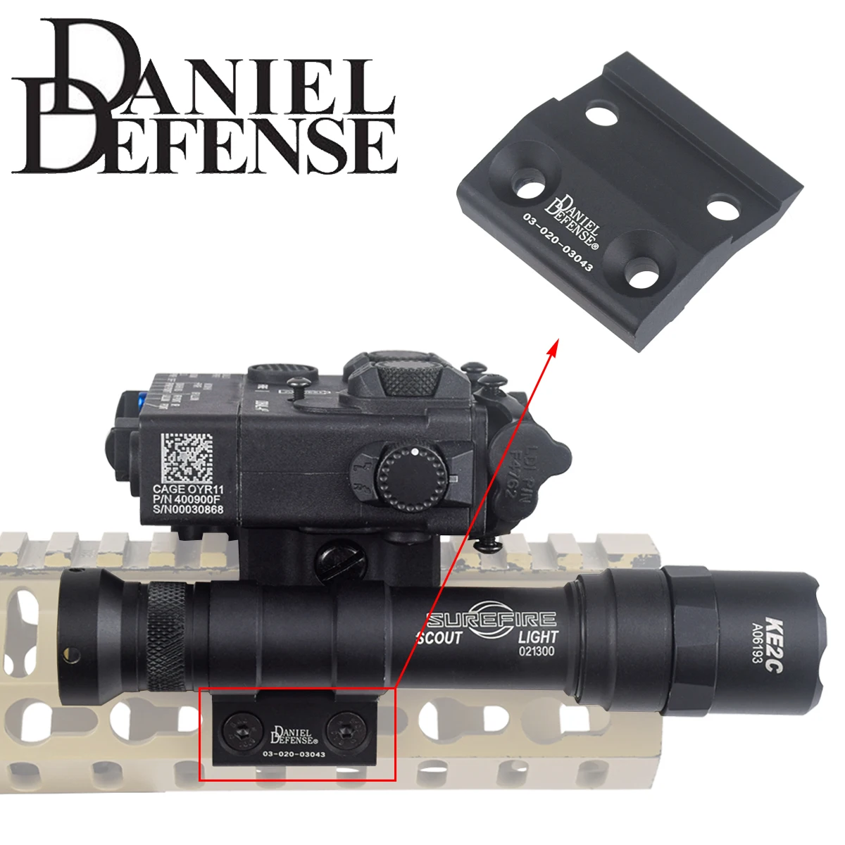 Фото Боковое крепление Scout Light DANIEL DEFENSE Keymod M-LOK Rail для SureFire M300 M600, базовое крепление для фонарика, аксессуары для охоты №1