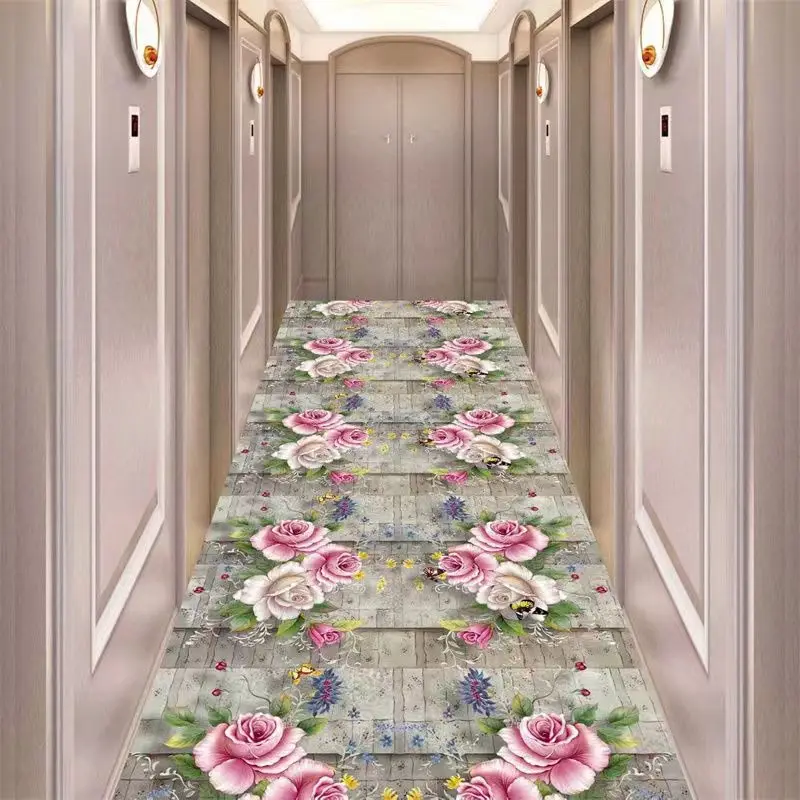 

3D Living Room Carpet for Home Decor Stone Floral Long Corridor Rug Carpets Anti-slip Kitchen Balcony Floor Area Rug Bedroom Mat