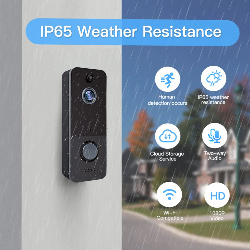 

WiFi Smart Door Bell Two Way Intercom Movement Sensor Intelligent Wall Mounted Wireless Doorbell Alarm Security Systems
