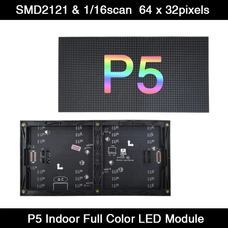 AiminRui P5 внутренняя панель с диагональю 1/16 дюйма, 320*160 мм, 64*32 пикселя, 3 в 1, RGB SMD, полноцветная, стандартный дисплей, панель, модуль