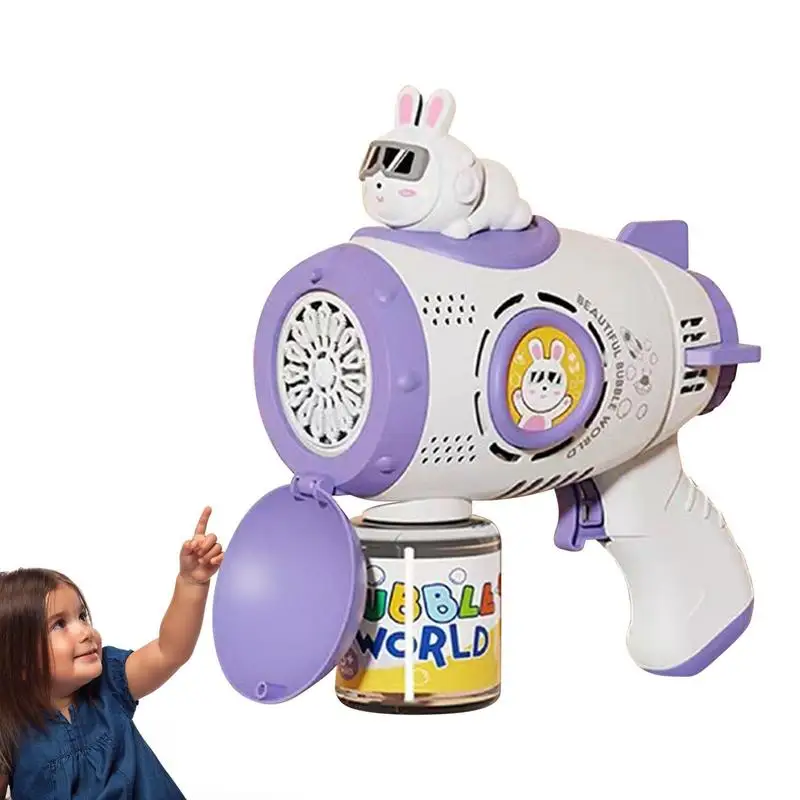 

LED 15 Hole Automatic Space Elements Bubble Machine With Non-slip Handle Parent-Child Interaction Party Toys Outdoor Toy Gift