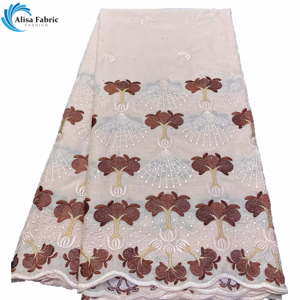 

High Quality African Cotton Lace Fabric Nigerian Fabric Swiss Voile Lace Fabric Material For Wedding Party Dress Sew