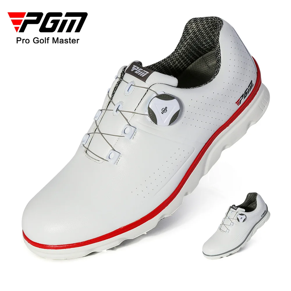 PGM Men Golf Shoes Anti-slip Breathable Golf Sneakers Super Fiber Spikeless Waterproof Outdoor Sports Leisure Trainers XZ051