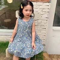 girl flower print dress kids cotton sleeveless princess sundress korean style cute dresses for toddler girl 3 8 years