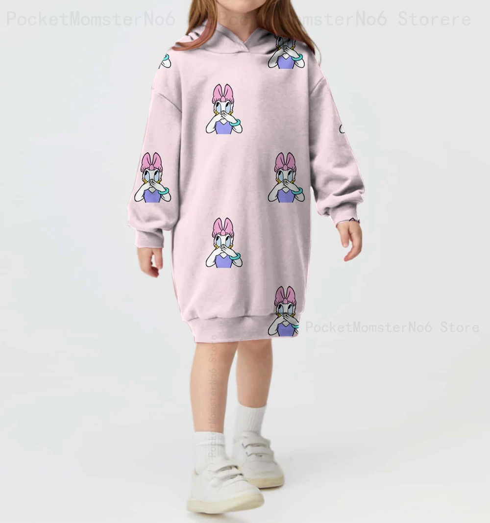 Осенне-зимняя Милая юбка с капюшоном и принтом Дональд Дак