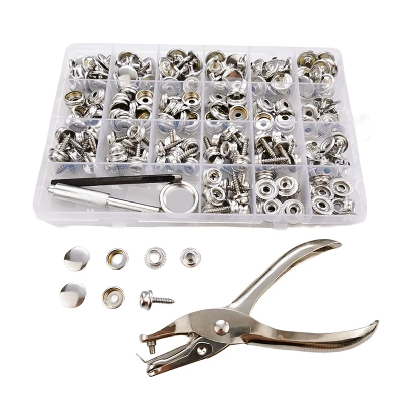 

80 Set Stainless Steel Marine Grade Canvas And Upholstery Boat Cover Snap Button Fastener Kit Screws Snaps With Tool