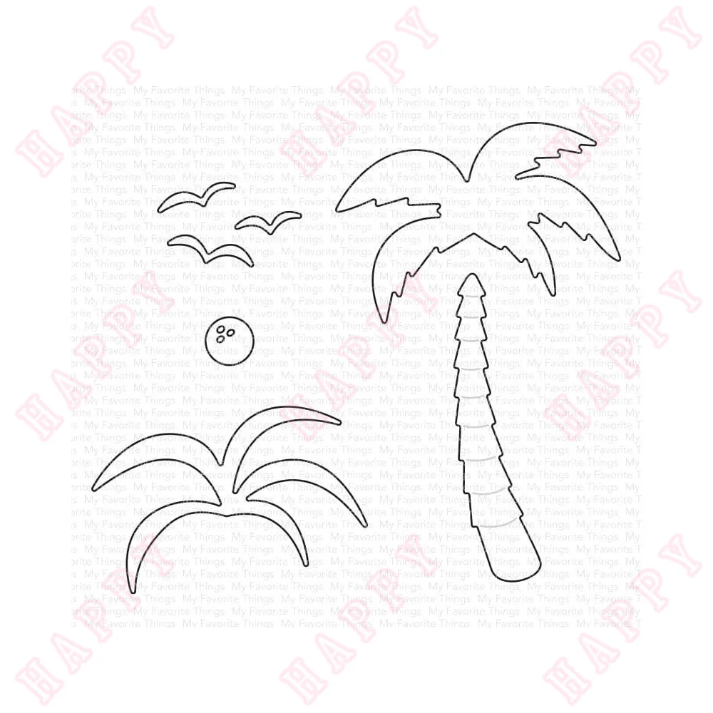 

Metal Cutting Shady Palm Dies Scrapbook Diary Tag Envelope Decoration Embossing Template Diy Greet Card Handmade For 2022 New