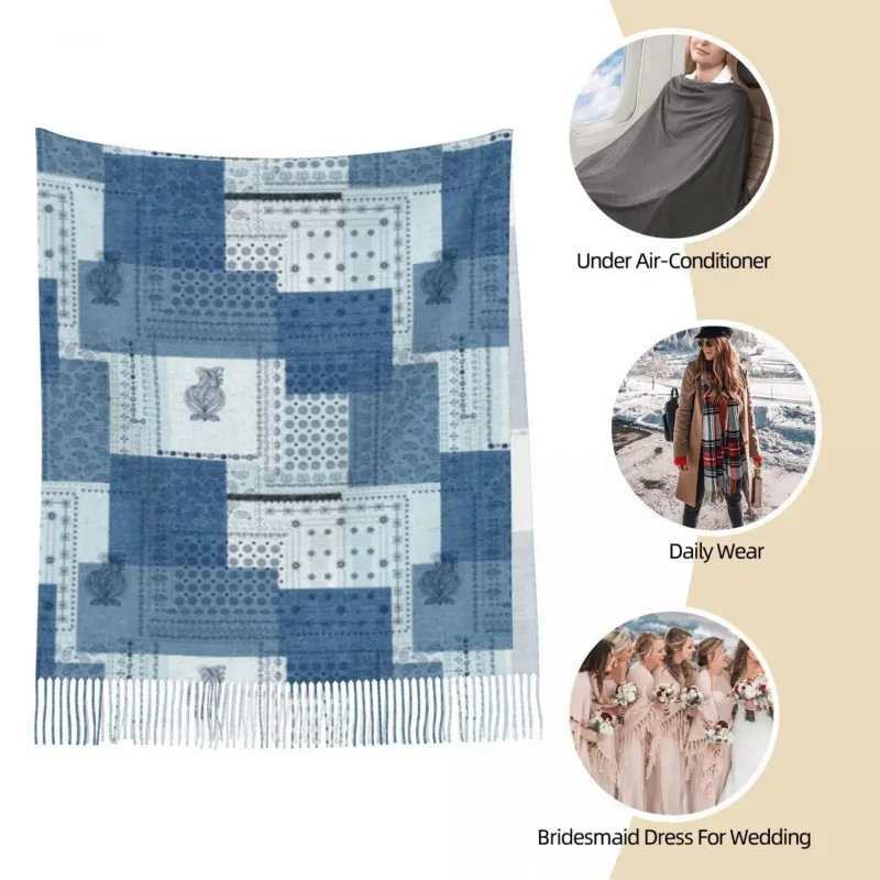 Рисунок 4 - Джинсовые шали в стиле пэчворк с рисунком Пейсли