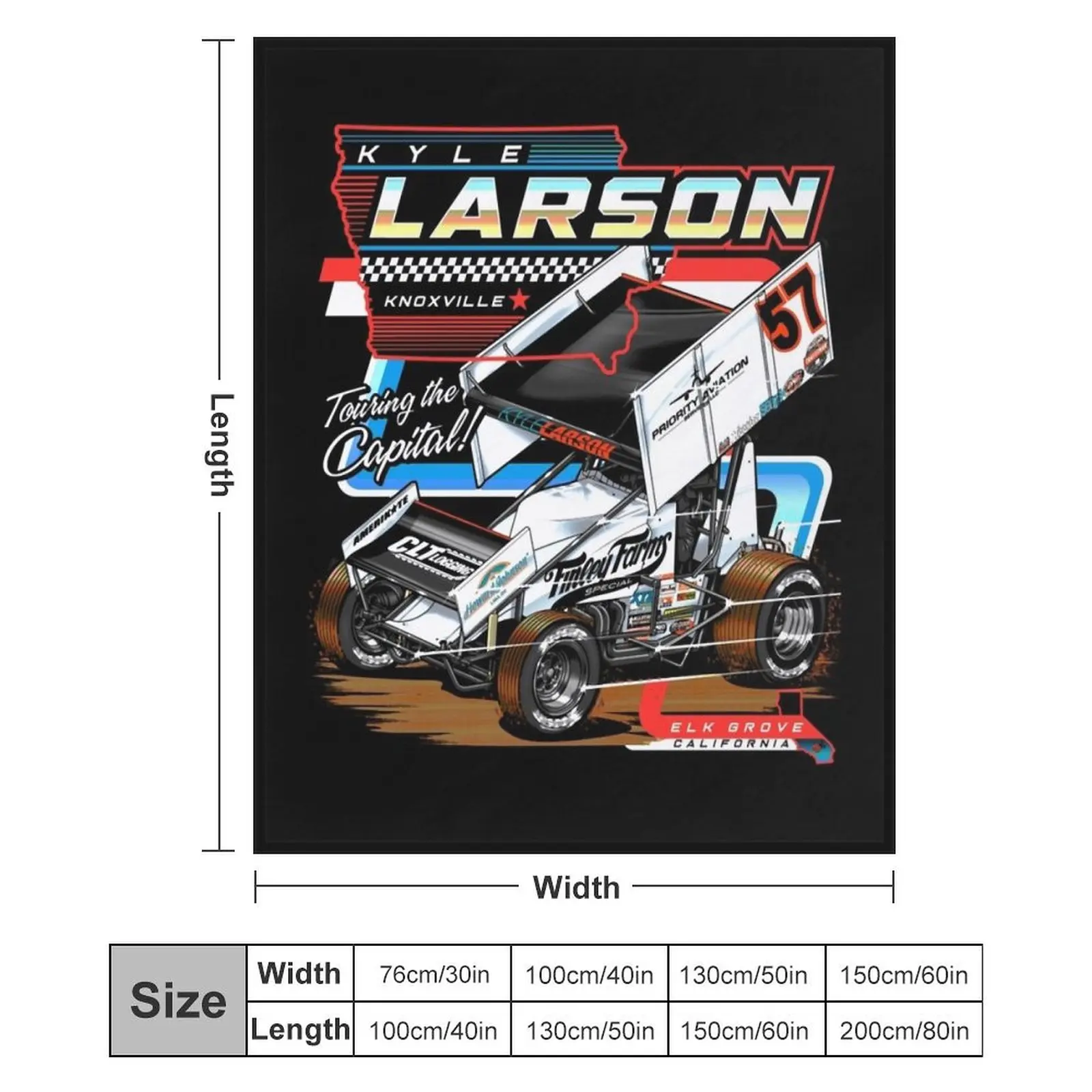 KYLE LARSON 12 Одеяло Kyle Larson Роскошные походные одеяла