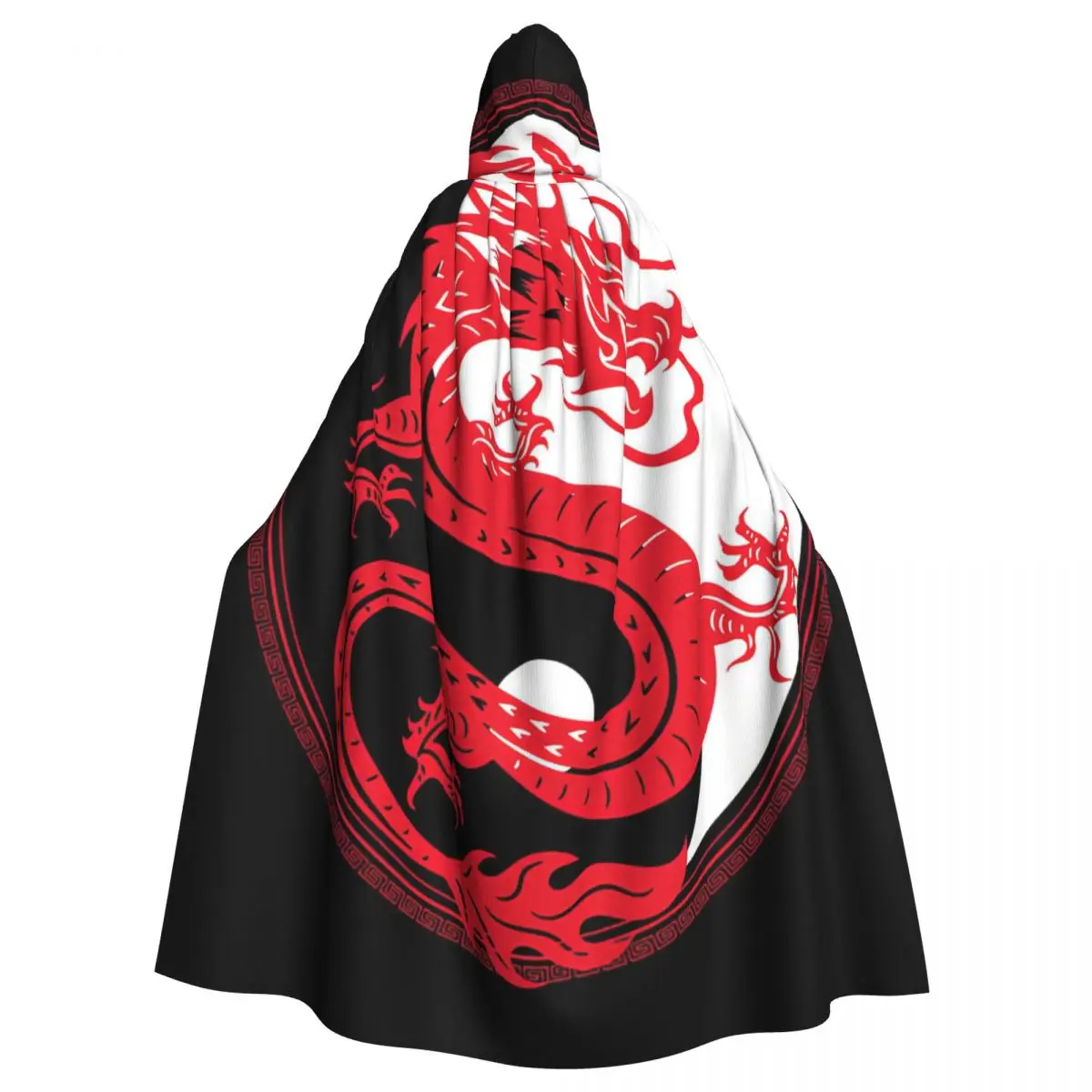 

Yin Yang Dragon Harmony Taoism Daoism Gift Hooded Cloak Halloween Party Cosplay Woman Men Adult Long Witchcraft Robe Hood
