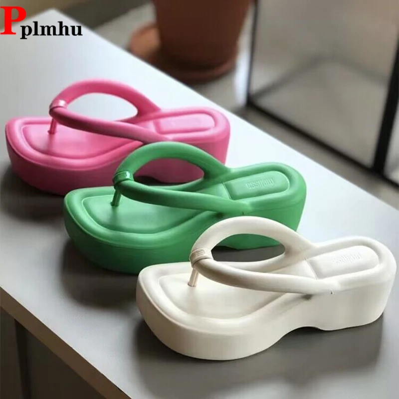 

Summer Platform Women Flip Flops Eva Soft Side 3-5cm Chanclas Beach Shoes Korean Non-slip Zapatos Fashion Pantuflas New Chinelos