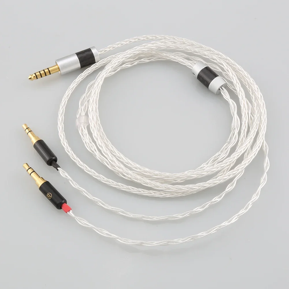 Фото HIFI 4,4 мм 8 ядер 7N OCC посеребренный сбалансированный кабель для обновления наушников для Hifiman SUNDARA he400i he400s HE560 2x3,5 мм №4