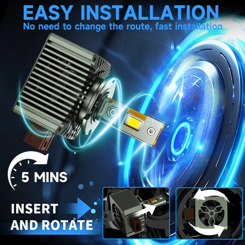 Фото ZTZPIE D3S Светодиодные фары HID D1S D2S D4S D5S D8S D1R D2R D3R Turbo LED 3000000 Двусторонний чип LM CSP 6500K 3000 Вт Plug&Play №3