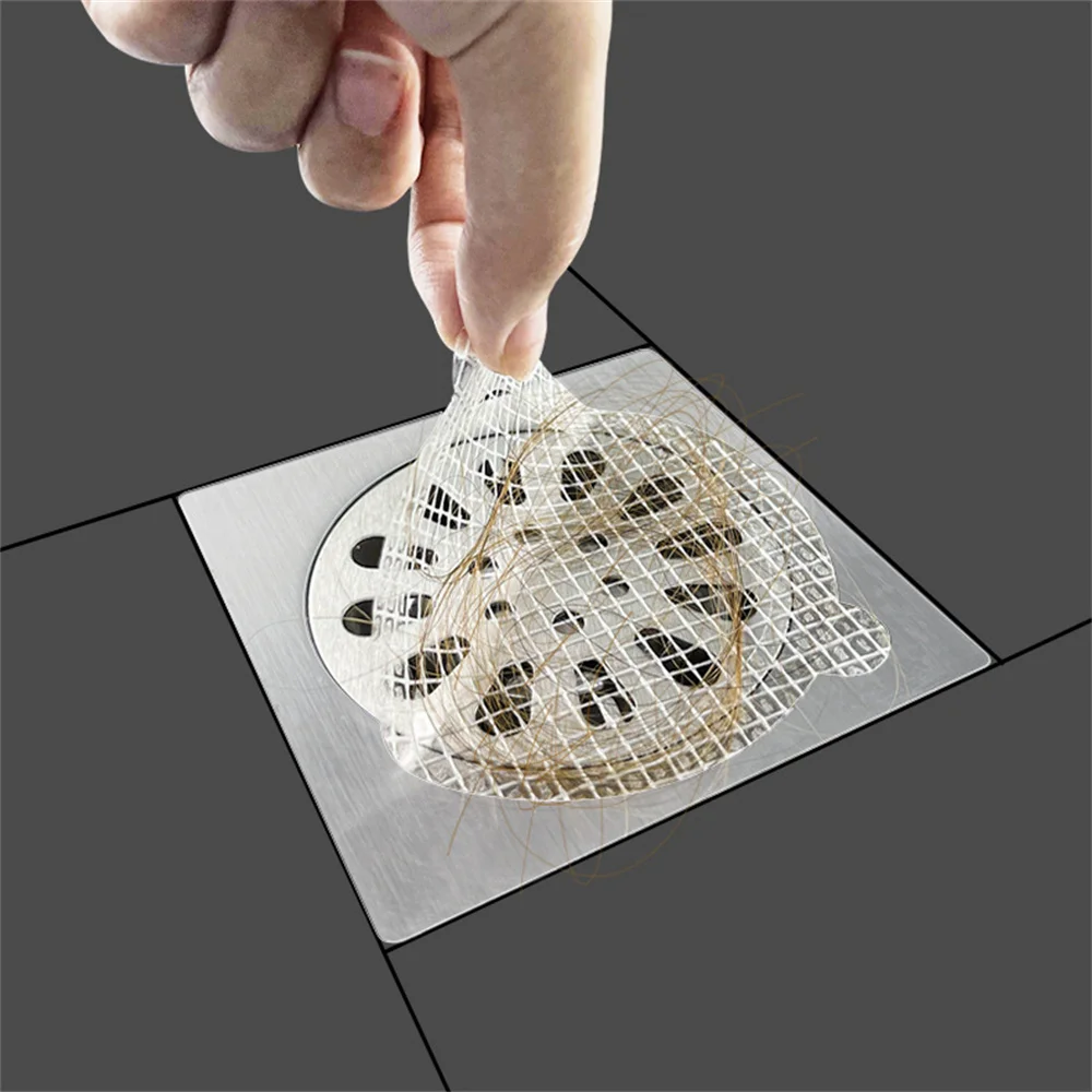 

10Pcs Disposable Floor Drain Sticker Kitchen Bathroom Accessories Anti-blocking Filter Screen Hair Catcher Drain Stopper Cover