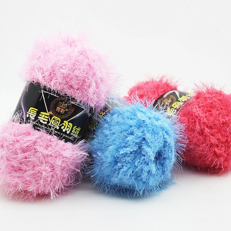 

Knitting Plush Yarn Long-haired Hand-knitted Diy Scarf Sweater Imitation Fur Mink Down Medium And Thick Hand-knitted Yarn