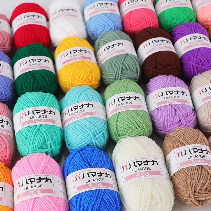 

25g 4ply Soft Milk Cotton Knitting Yarn Crochet Yarn Knitting Wool Thread Cotton Yarn for Crochet Scarf Sweater Hat Doll Craft