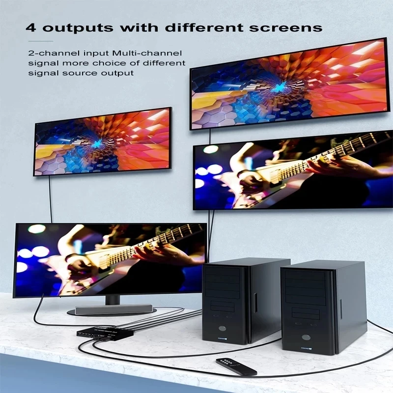 Фото 4K HDMI True Matrix Switcher 4x2 2x4 2x2 Matrix HDMI Switcher Splitter 2 в 4 выхода с оптическим и R/L аудиоэкстрактором HDCP2.2 №5