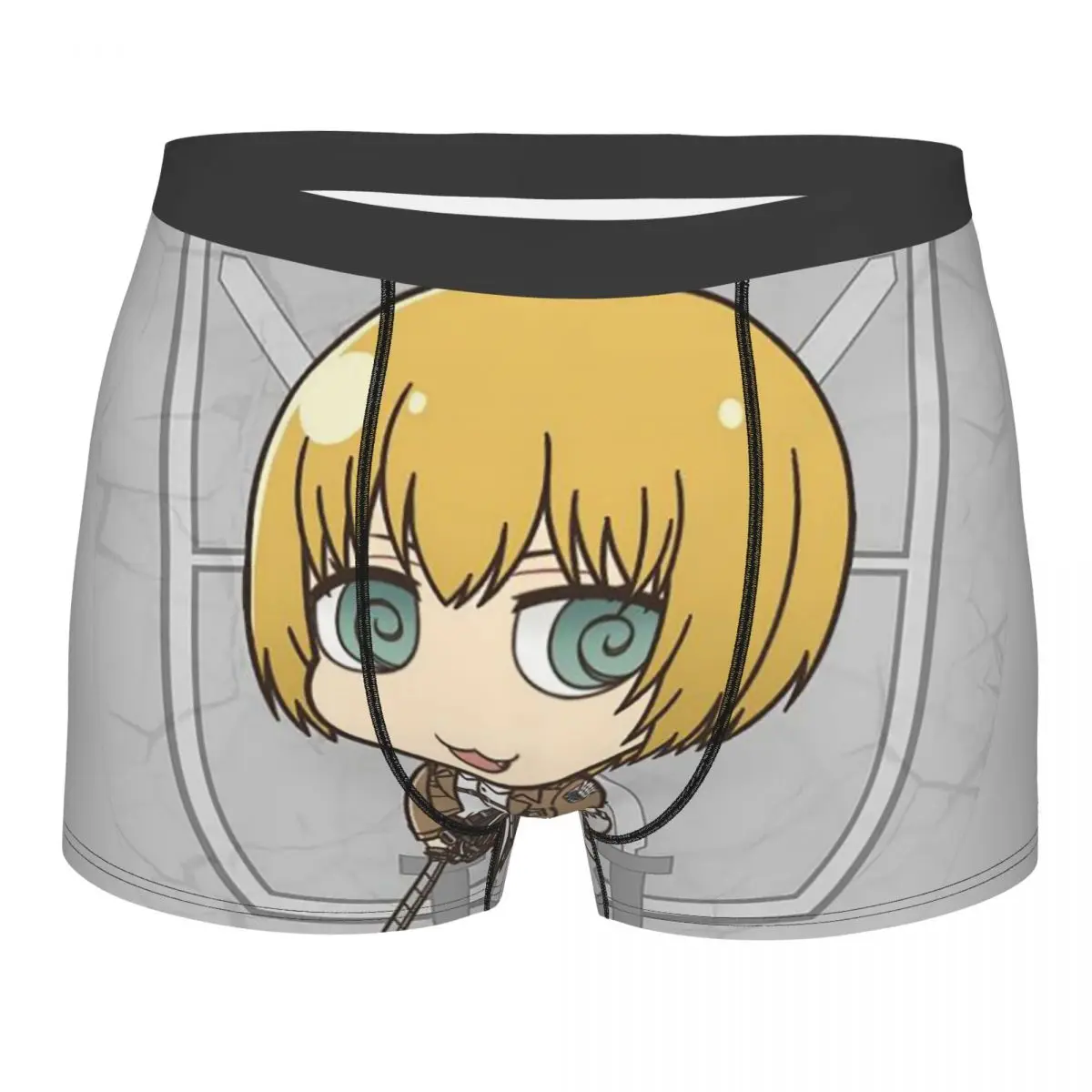 

Симпатичное Мужское нижнее белье из аниме «атака на Титанов», женские трусы-боксеры из акриловой смолы, дышащие трусы для мужчин