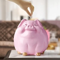 creative cute pig ceramic piggy bank storage tank childrens room decoration cartoon animal piggy bank crafts home decoration