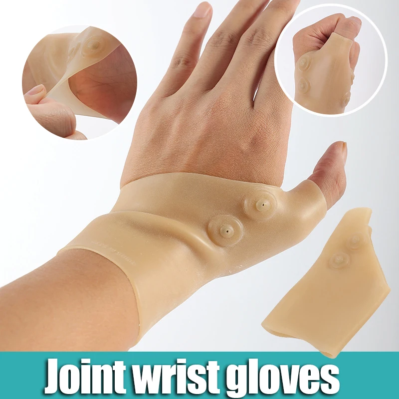 

1 pair Silicone wrist guard Wrist Support Brace Magnetic therapy gloves Hand Thumb Gloves Finger Corrector for Typing