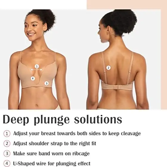 Женский бюстгальтер с глубоким вырезом и чашками пуш-ап |