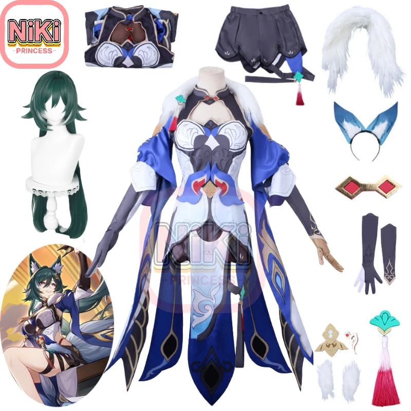 

Honkai Star Rail Yukong Cosplay Costume Cos Star Rail Sky-Faring Commission Yu Kong Costume Cosplay Wig and Shoes