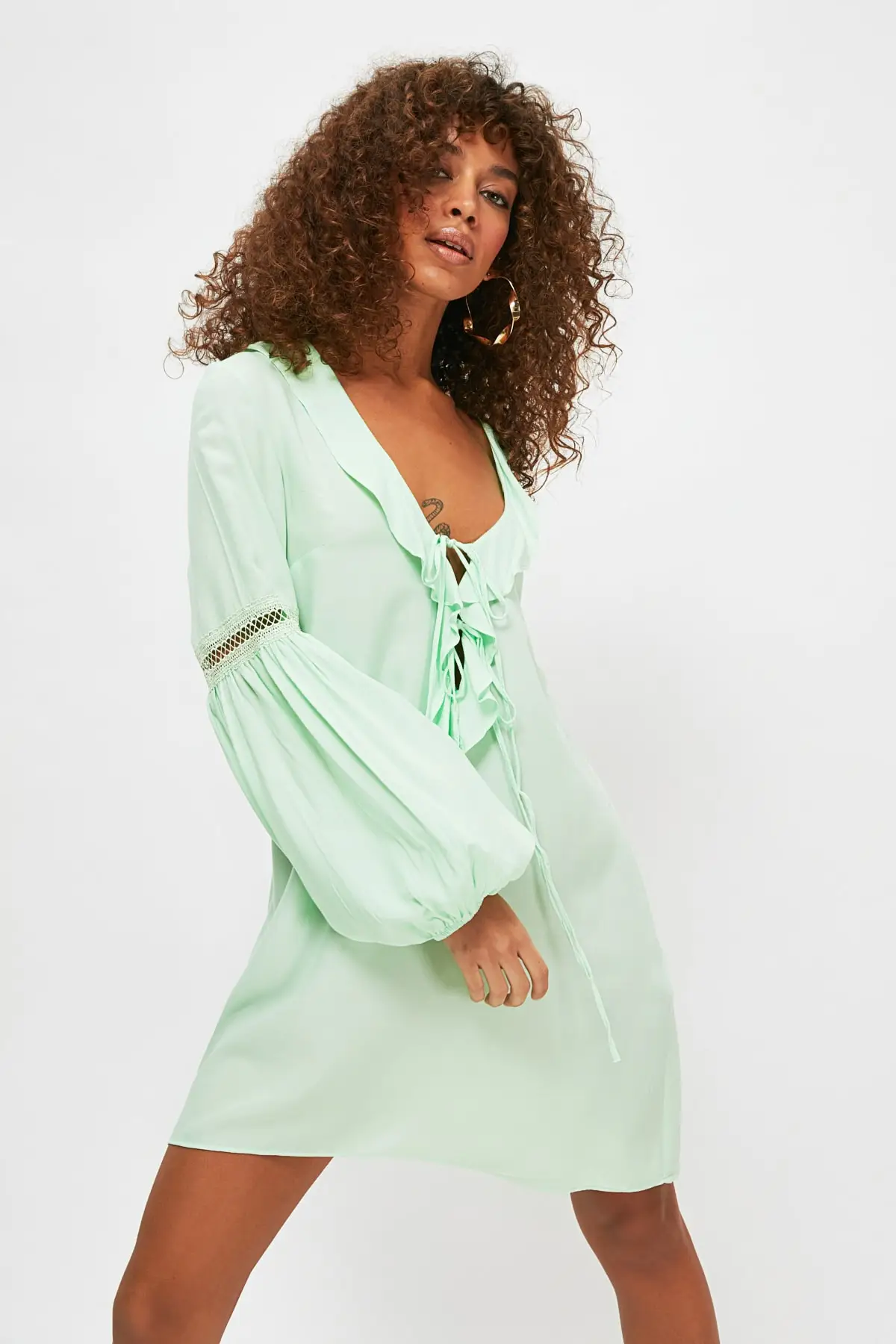

Trendyol Lacing Detailed Viscose Beach Dress TBESS21EL4020