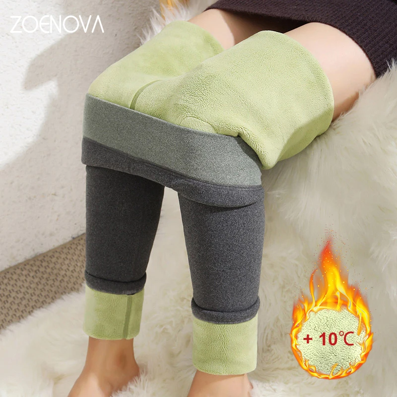 ZOENOVA Winter Warm Women's Leggings Thicken  Lambwool Fleece Woman Pants Casual Legging Trousers  Up 10℃ Pantalon High Quality