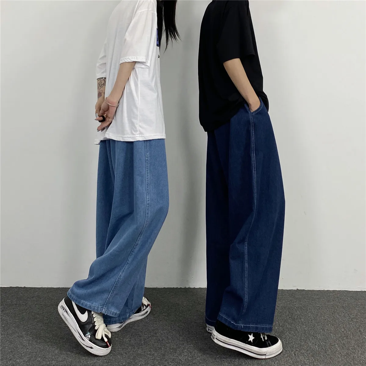 Pants Men Jeans Hip Hop Loose Solid Color Straight Jeans Straight Pants Loose Pants Women's Loose Jeans Y2k Men Jeans Casual Men