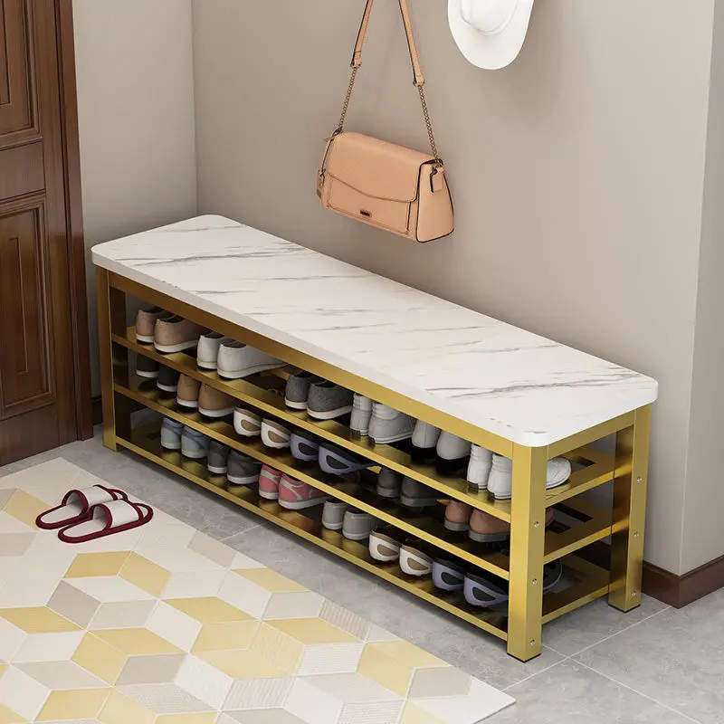 

Steel-wood Long Shoe Storage Organizer Cabinet Storage Shoe Rack Entrance Stool Rest Stool Seatablechanging Home Furniture L