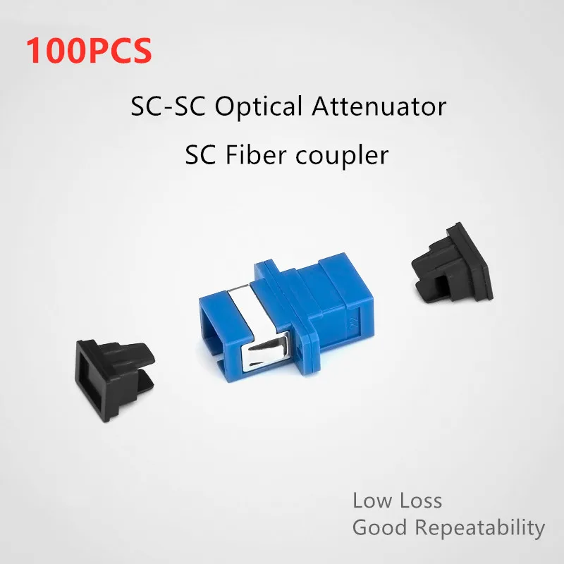 

100PCS Low Loss SC-SC fiber optic adapter Simplex flange SC UPC coupler SC to SC Connector Fiber Optic Flange Attenuator 0.2dB