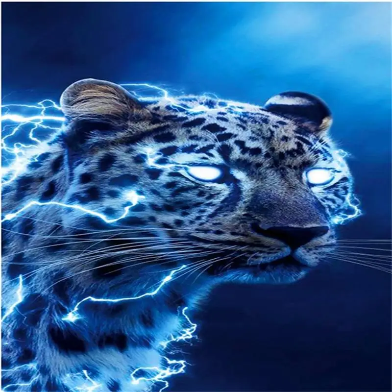 

2022 New section 5D Diamond painting, Lightning Panther, living room decorative, hanging cross stitch, gift frame