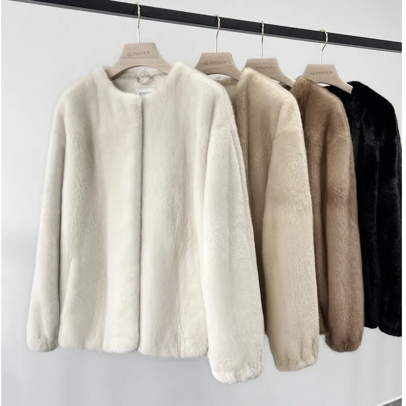 

2023 New Fashion Copenhagen Mink Whole Fur Women Coat Real Natural Mink Fur Jacket Winter Thick Warm Female Mink Fur Jacket