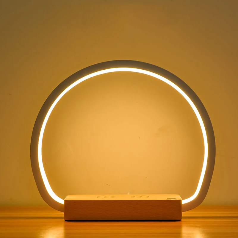 

LED Night Light Usb Wireless Charger Touch Console Light Bluetooth Audio Dimmable Eye Protection Reading Lamp for Home