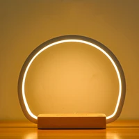 led night light usb wireless charger touch console light bluetooth audio dimmable eye protection reading lamp for home
