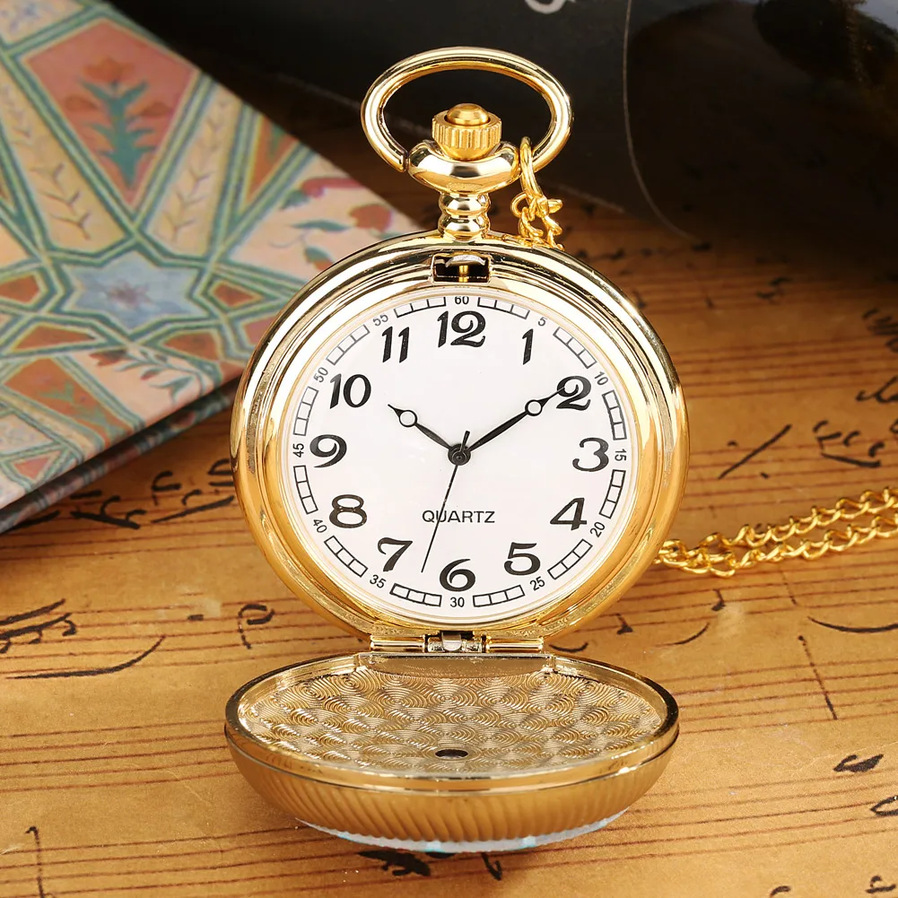Pocket Watch for Women Men Gift Lucky Symbol Pattern Turnable Dial Luxury Fob Quartz Watch Pendant Necklace Reloj De Bolsillo