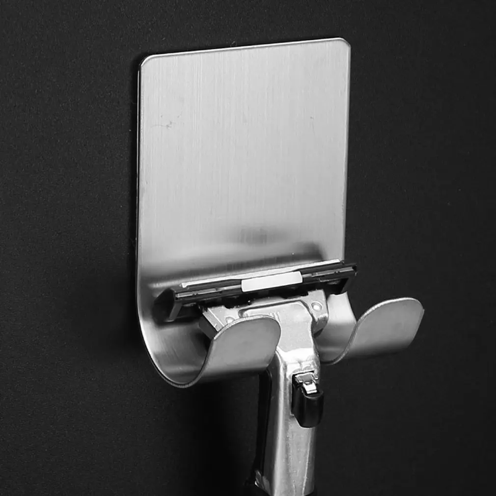 Hot Wall Razor Holder Men Storage Hook Bathroom Shaving Razor Rack Men Shaver Holder Shelf Hanger Hooks 304 Stainless Steel