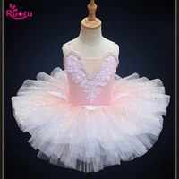 ruoru pink blue color ballet tutu skirt ballet dress childrens swan lake costume kids belly dance clothing stage professional