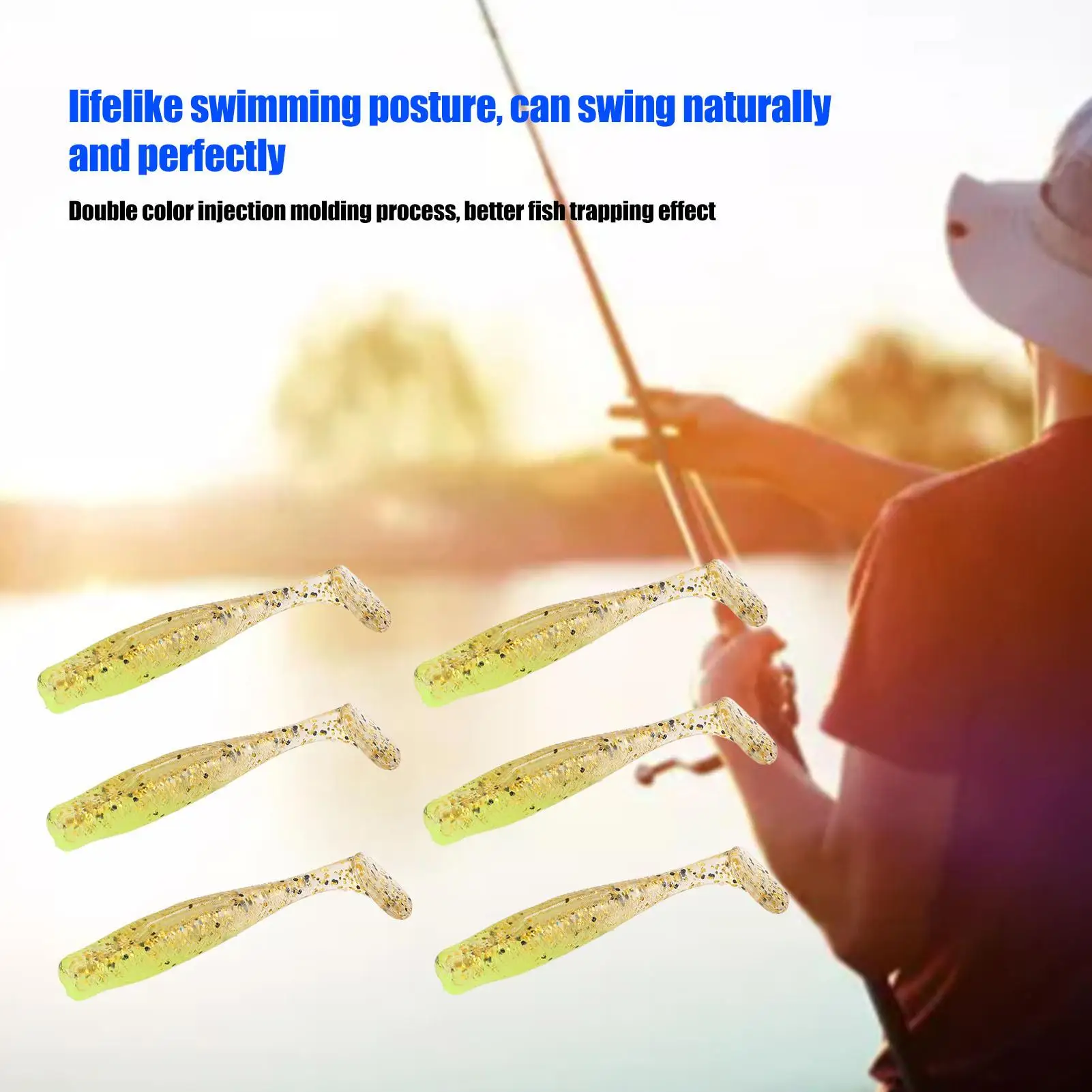 Мягкие силиконовые двухцветные рыболовные приманки 8 см 5 г — эффективная мягкая