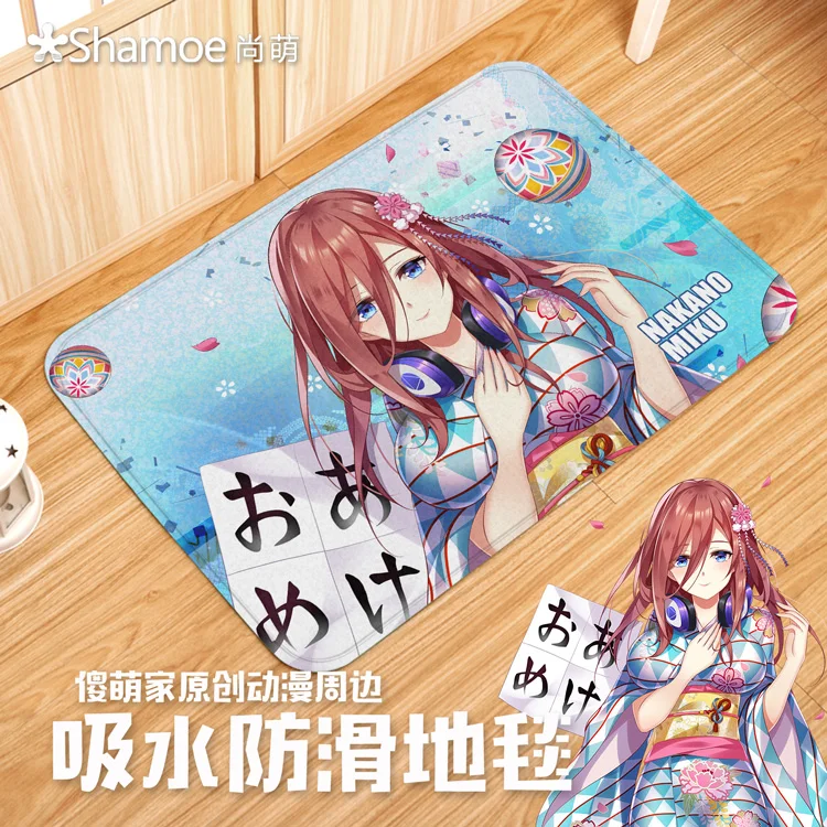 

Anime The Quintessential Quintuplets Skidproof Bedroom Carpet Carpeting Rug Floor Mat Rug Non-slip doormat mat Nakano miku 0803