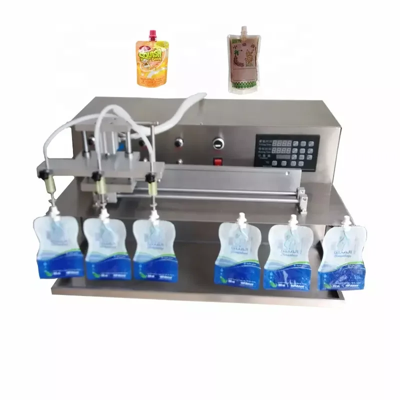 

3 Heads Water Filling Machine Semi-automatic Pouch Yogurt Beverage Juice Carbonated Drink Filling Machines for Sale