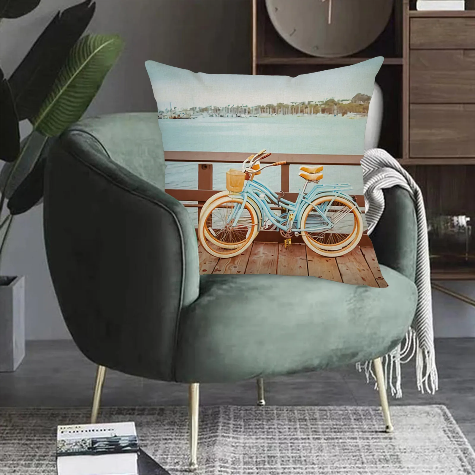 

17,72 ''наволочка в виде тропических фруктов из кокоса хайнаня, льняной принт, летняя женская сумка для хранения, Льняная сумка для хранения