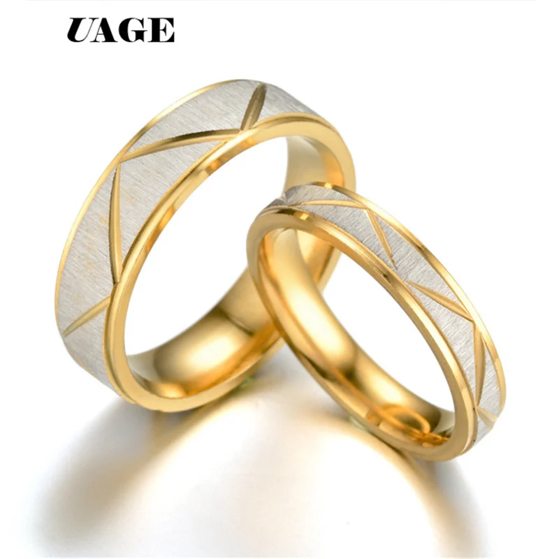 UAGE Парные матовые обручальные кольца из нержавеющей стали