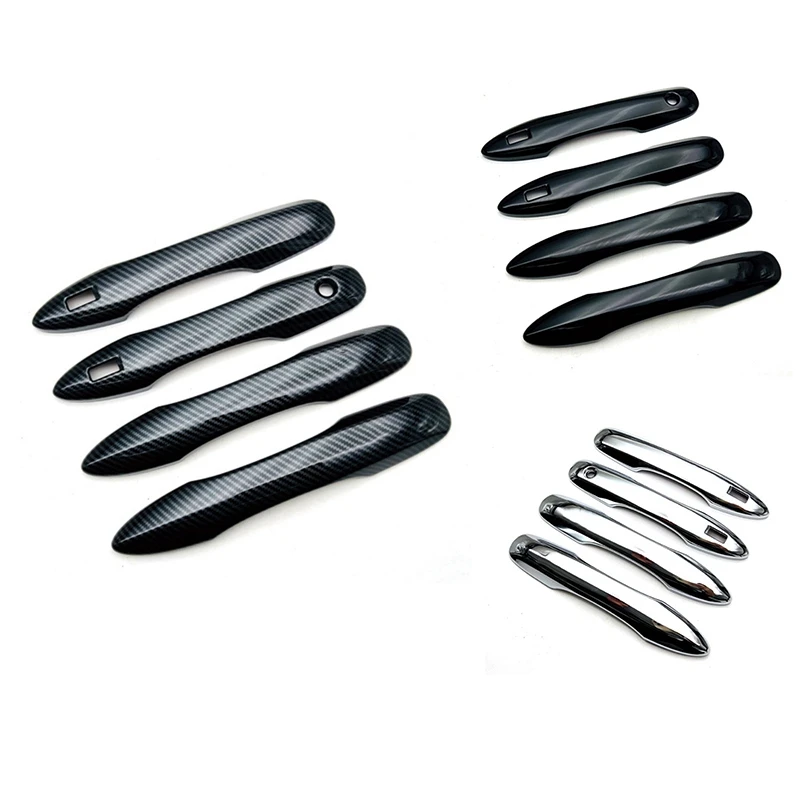 

1Set Car Accessories ABS Car Exterior Side Door Handle Frame Cover Trim Carbon Fiber For Mazda 2 2022 2023