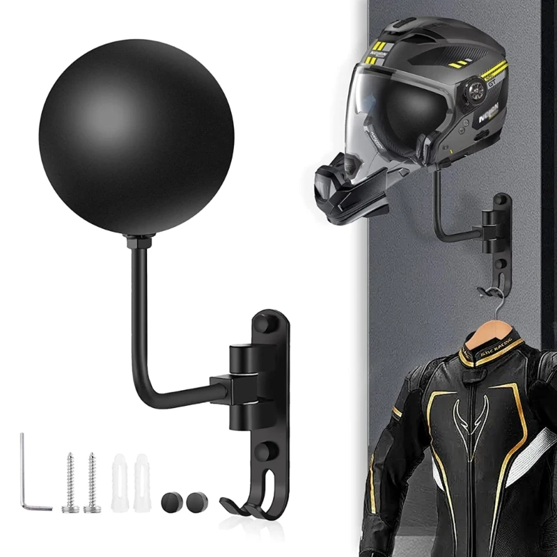 

Motorcycle Helmet Rack Holder Stand Wall Mounted Hook Display Rack Luggage Hat GTWS