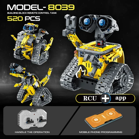 520pcs 3 en 1 Ciudad Técnica técnica RC Excavator Racing Bloques de construcción de automóvil